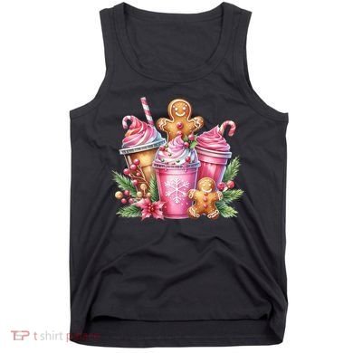 Cute Christmas Gingerbread Man Coffee Peppermint Latte Tank Top