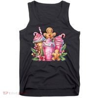 Cute Christmas Gingerbread Man Coffee Peppermint Latte Tank Top thumb 0