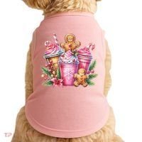 Cute Christmas Gingerbread Man Coffee Peppermint Latte Doggie Tank thumb 0