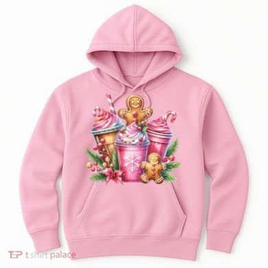 Cute Christmas Gingerbread Man Coffee Peppermint Latte Hoodie