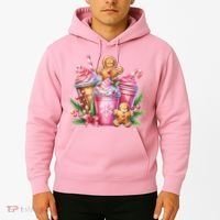Cute Christmas Gingerbread Man Coffee Peppermint Latte Hoodie thumb 2