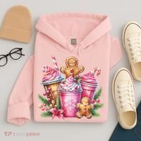 Cute Christmas Gingerbread Man Coffee Peppermint Latte Hoodie thumb 4