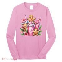 Cute Christmas Gingerbread Man Coffee Peppermint Latte Long Sleeve Shirt thumb 0
