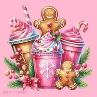 Cute Christmas Gingerbread Man Coffee Peppermint Latte Long Sleeve Shirt thumb 2