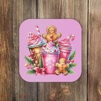 Cute Christmas Gingerbread Man Coffee Peppermint Latte Coaster thumb 0