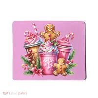 Cute Christmas Gingerbread Man Coffee Peppermint Latte Mousepad thumb 0