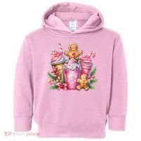 Cute Christmas Gingerbread Man Coffee Peppermint Latte Toddler Hoodie thumb 0