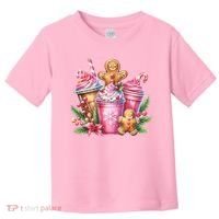 Cute Christmas Gingerbread Man Coffee Peppermint Latte Toddler T-Shirt thumb 0