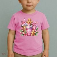 Cute Christmas Gingerbread Man Coffee Peppermint Latte Toddler T-Shirt thumb 2