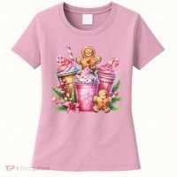 Cute Christmas Gingerbread Man Coffee Peppermint Latte Women's T-Shirt thumb 0