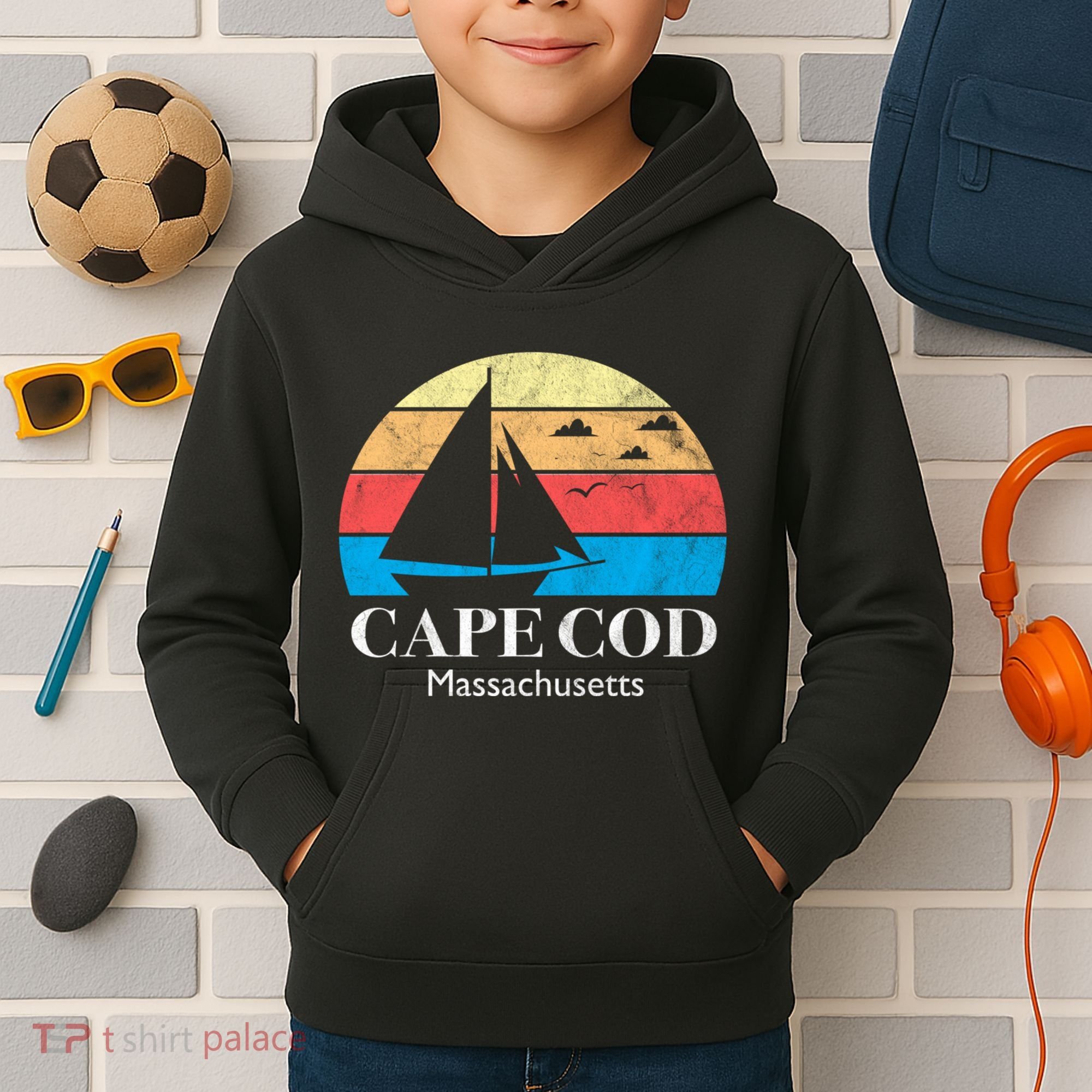 Cape Cod Gifts Massachusetts Souvenir Kids Hoodie