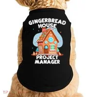 Cute Christmas Gingerbread House Project Manager Doggie Tank thumb 0