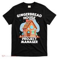 Cute Christmas Gingerbread House Project Manager T-Shirt thumb 0