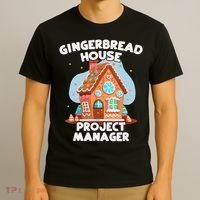 Cute Christmas Gingerbread House Project Manager T-Shirt thumb 3