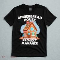 Cute Christmas Gingerbread House Project Manager T-Shirt thumb 5