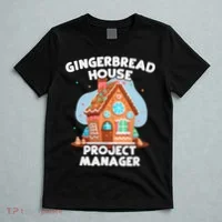 Cute Christmas Gingerbread House Project Manager T-Shirt thumb 5