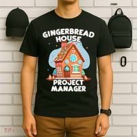 Cute Christmas Gingerbread House Project Manager T-Shirt thumb 6
