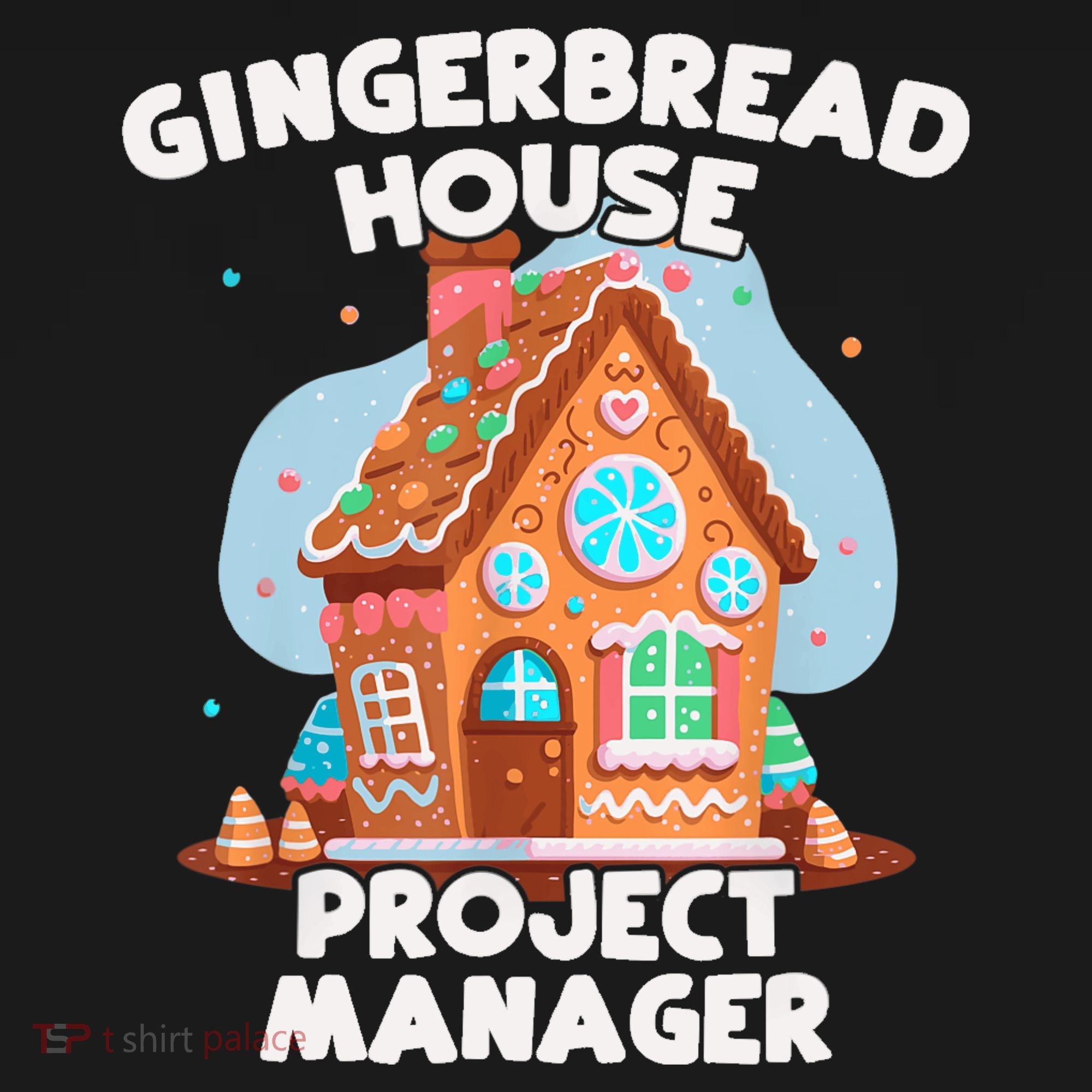 Cute Christmas Gingerbread House Project Manager Bucket Hat