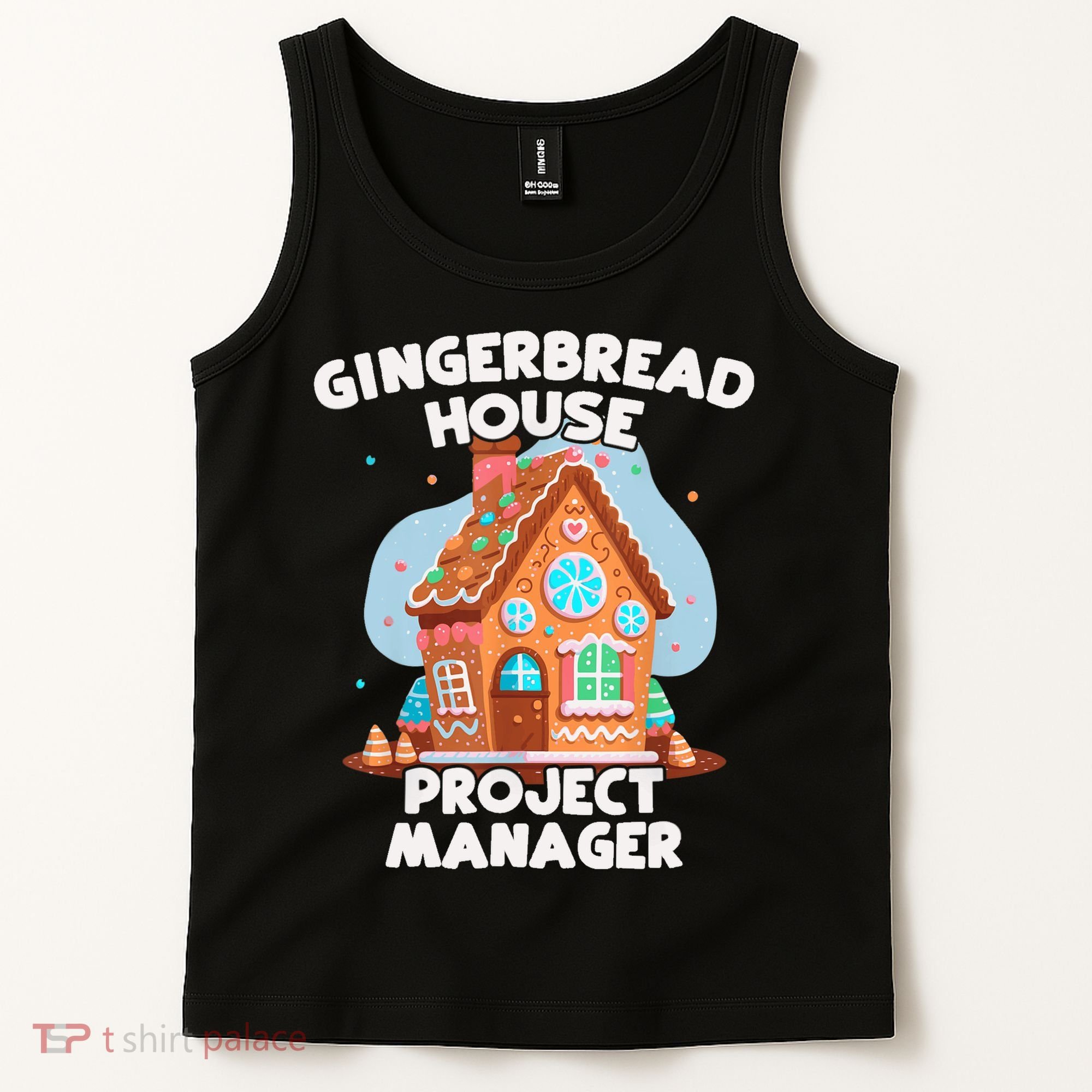 Cute Christmas Gingerbread House Project Manager Tank Top