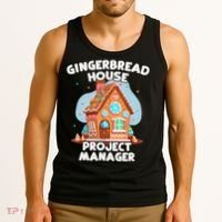 Cute Christmas Gingerbread House Project Manager Tank Top thumb 3