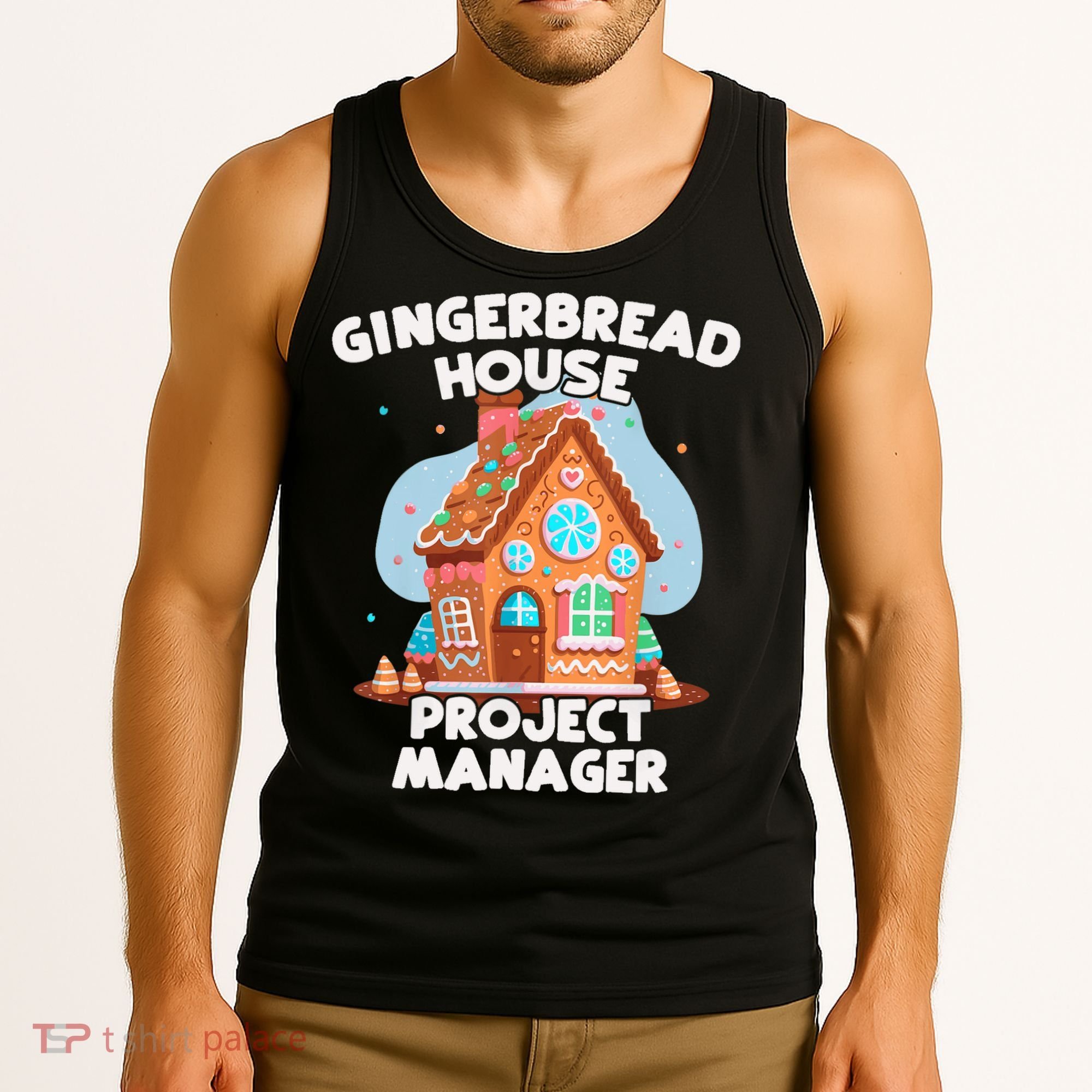 Cute Christmas Gingerbread House Project Manager Tank Top