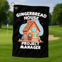 Cute Christmas Gingerbread House Project Manager Golf Towel thumb 1