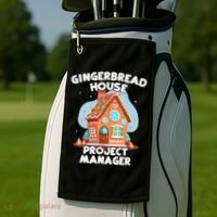 Cute Christmas Gingerbread House Project Manager Golf Towel thumb 2