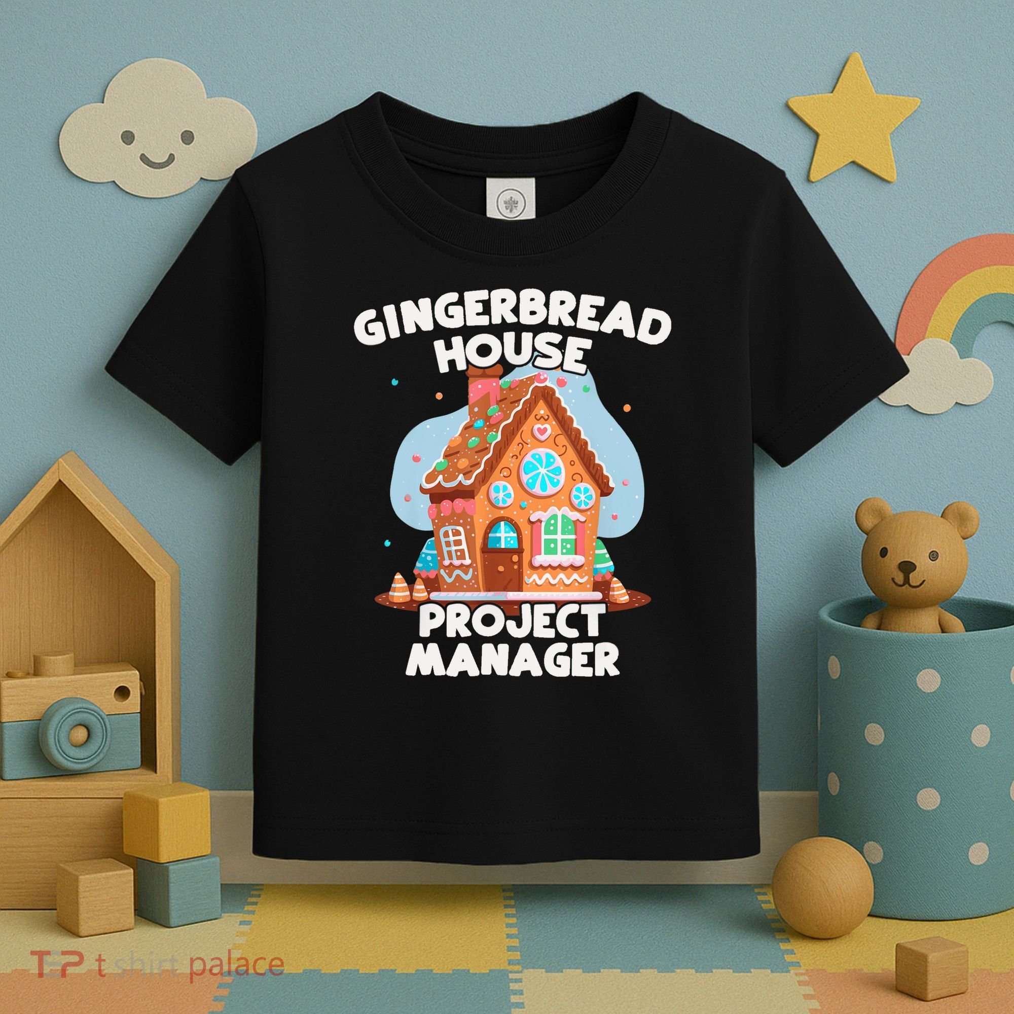 Cute Christmas Gingerbread House Project Manager Toddler T-Shirt