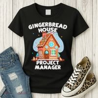 Cute Christmas Gingerbread House Project Manager Women's T-Shirt thumb 3