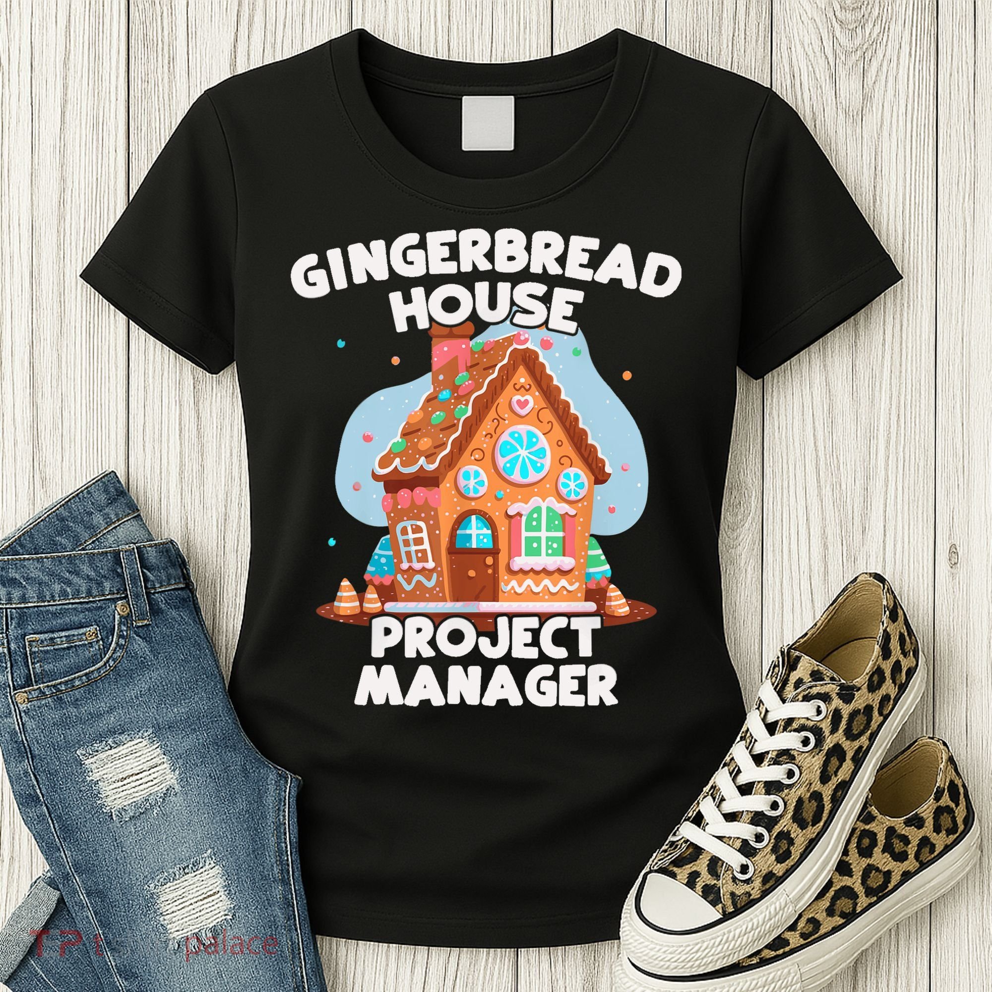 Cute Christmas Gingerbread House Project Manager Women's T-Shirt