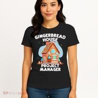 Cute Christmas Gingerbread House Project Manager Women's T-Shirt thumb 4