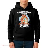 Cute Christmas Gingerbread House Project Manager Kids Hoodie thumb 4