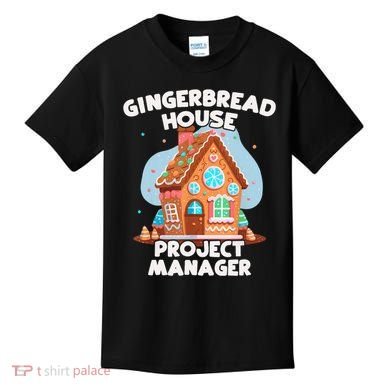 Cute Christmas Gingerbread House Project Manager Kids T-Shirt