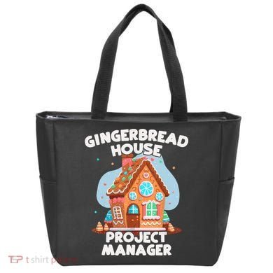 Cute Christmas Gingerbread House Project Manager Tote Bag