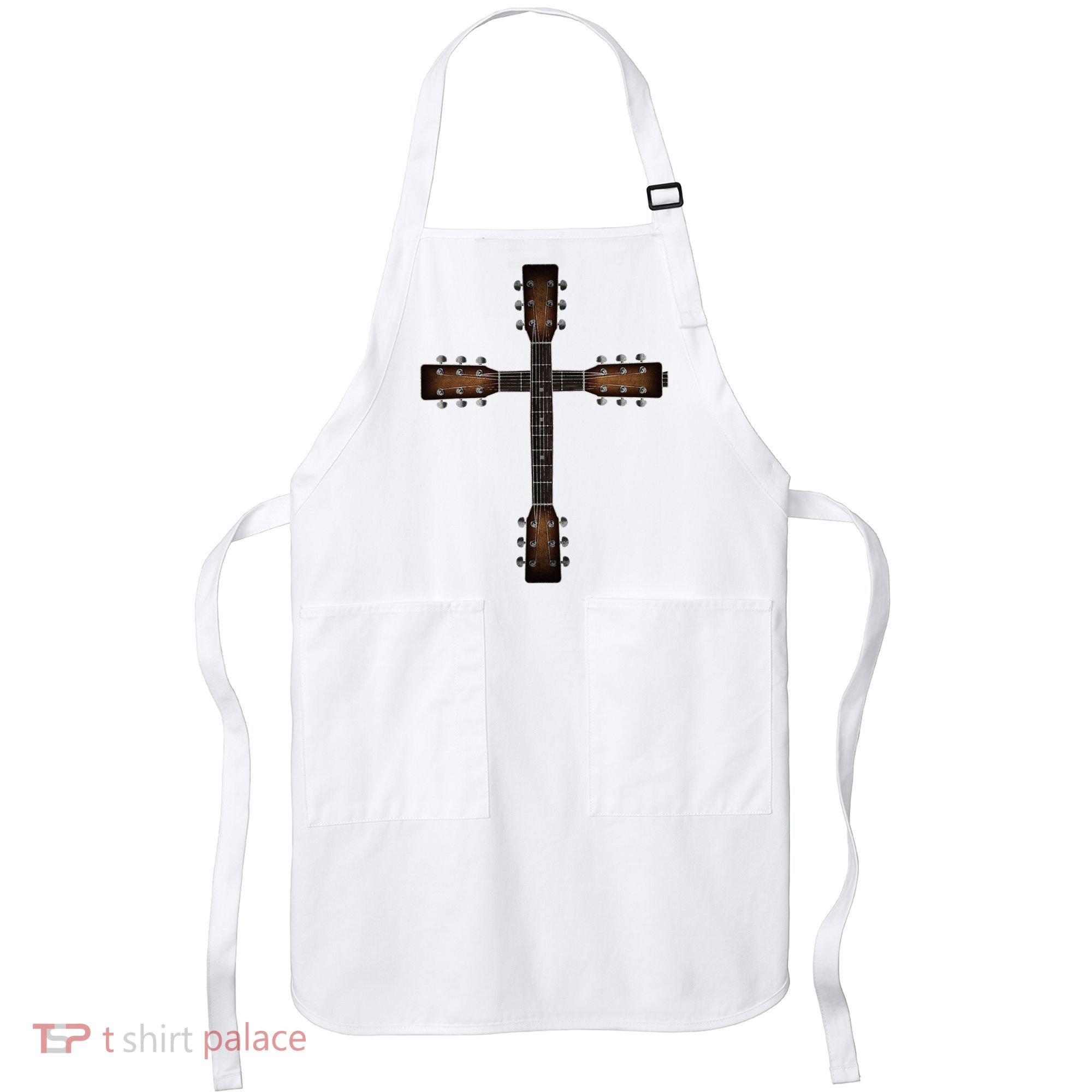 Cool Christian Guitar Cross Cute Musician Guitarist Apron