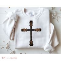 Cool Christian Guitar Cross Cute Musician Guitarist Sweatshirt thumb 2