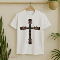 Cool Christian Guitar Cross Cute Musician Guitarist T-Shirt thumb 2