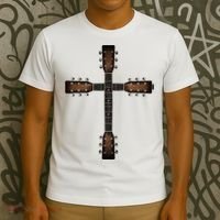 Cool Christian Guitar Cross Cute Musician Guitarist T-Shirt thumb 3