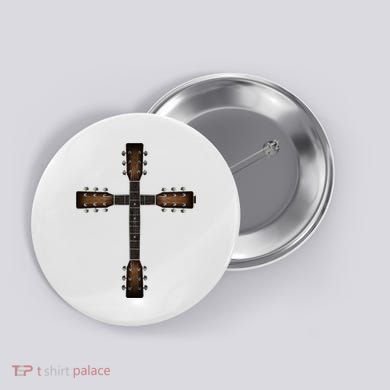Cool Christian Guitar Cross Cute Musician Guitarist Button