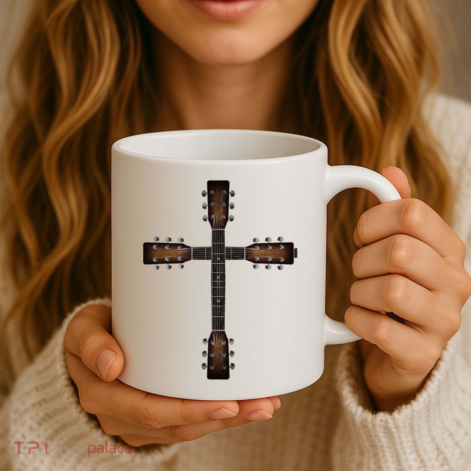 Cool Christian Guitar Cross Cute Musician Guitarist Coffee Mug