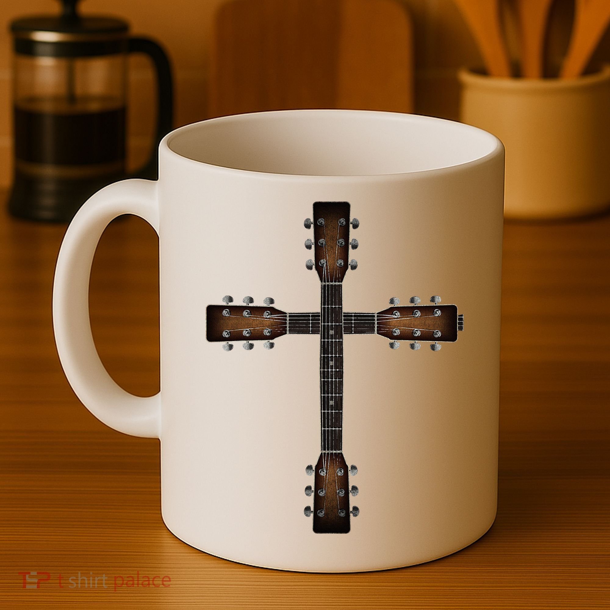 Cool Christian Guitar Cross Cute Musician Guitarist Coffee Mug