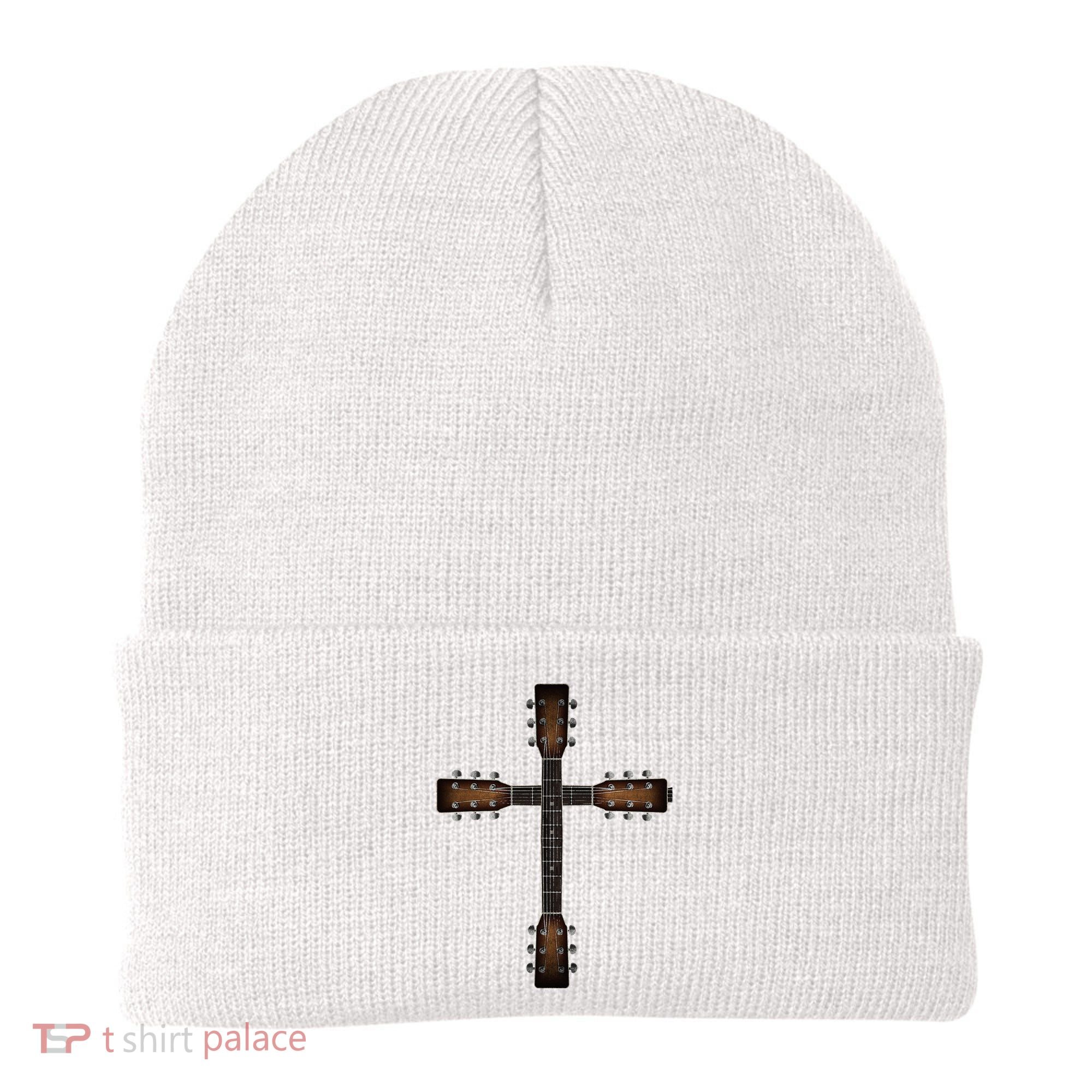 Cool Christian Guitar Cross Cute Musician Guitarist Beanie