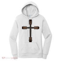 Cool Christian Guitar Cross Cute Musician Guitarist Women's Hoodie thumb 0
