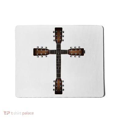 Cool Christian Guitar Cross Cute Musician Guitarist Mousepad