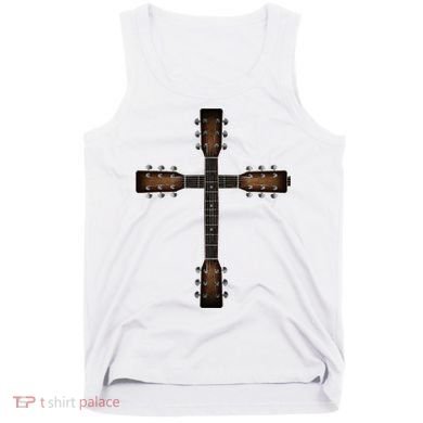 Cool Christian Guitar Cross Cute Musician Guitarist Tank Top