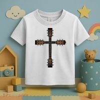Cool Christian Guitar Cross Cute Musician Guitarist Toddler T-Shirt thumb 3