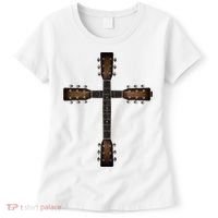 Cool Christian Guitar Cross Cute Musician Guitarist Women's T-Shirt thumb 0
