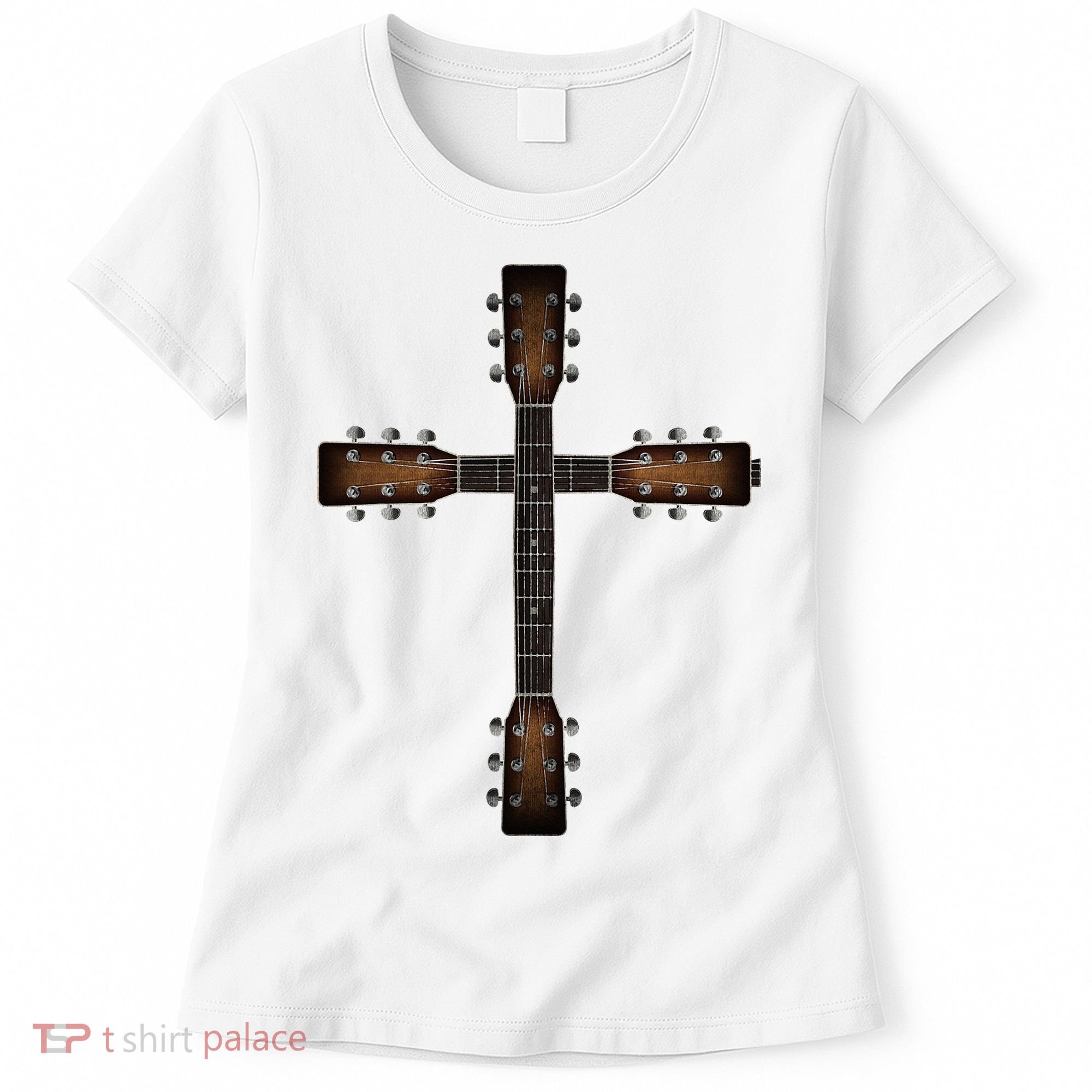 Cool Christian Guitar Cross Cute Musician Guitarist Women's T-Shirt