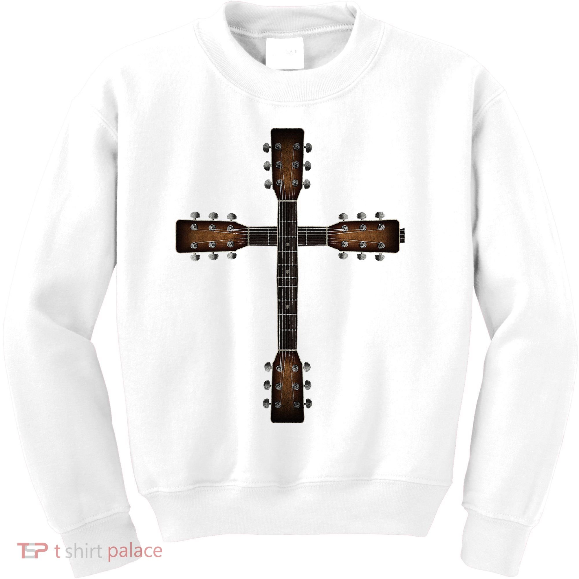 Cool Christian Guitar Cross Cute Musician Guitarist Kids Sweatshirt