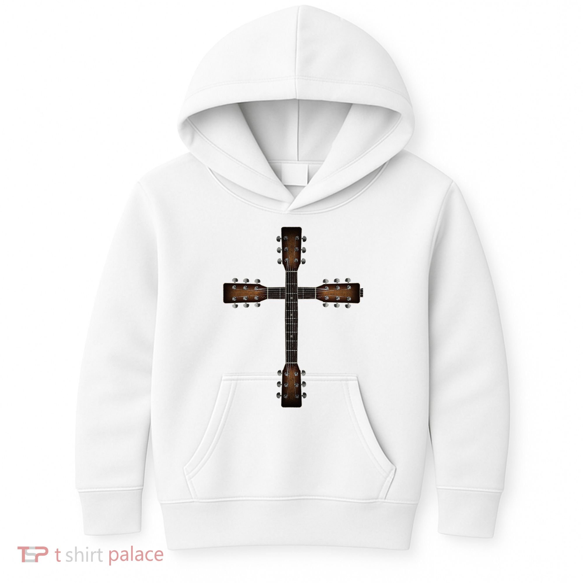 Cool Christian Guitar Cross Cute Musician Guitarist Kids Hoodie